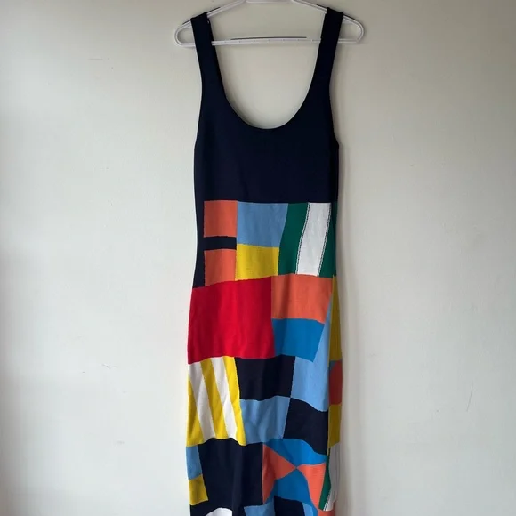 STAUD Colorblock Midi Dress - Multicolor - Picture 6 of 8